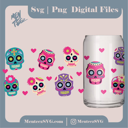 Diseño SVG para Cricut - Mexican skulls wraps svg. jpg and png, mexico svg, skulls svg - MenteczSVG