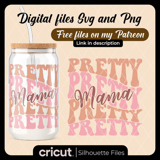 Diseño SVG para Cricut - pretty mama svg, Happy Mother's Day svg, desing in svg and png, for cricut and cameo - MenteczSVG