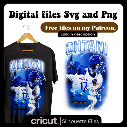 Diseño SVG para Cricut - Shohei Ohtani Back 17 Los Angeles Dodgers Baseball png, perfect for tshirt, for cricut , Dodgers logo SVG free - MenteczSVG