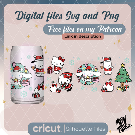 Diseño SVG para Cricut - Hello kitty christmas svg, wrap for libbey cinnamoroll christmas svg and png, christmas svg - MenteczSVG