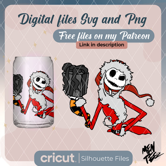 Diseño SVG para Cricut - Jack Santa Svg, Nightmare Before Christmas Svg, Jack Christmas Svg, Cut File, Cricut, Png, - MenteczSVG