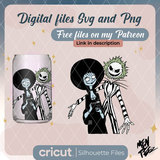 Diseño SVG para Cricut - The jack and sally as beetlejuice and Lydia svg, png, beetlejuice and Lydia halloween svg, halloween png - MenteczSVG
