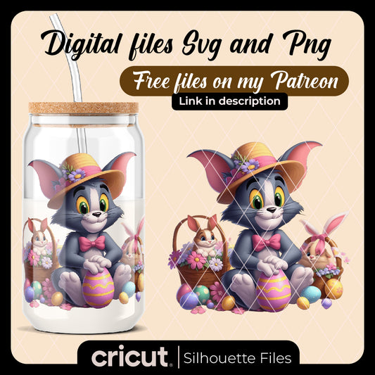 Diseño SVG para Cricut - Tom and jerry easter png, easter png - MenteczSVG