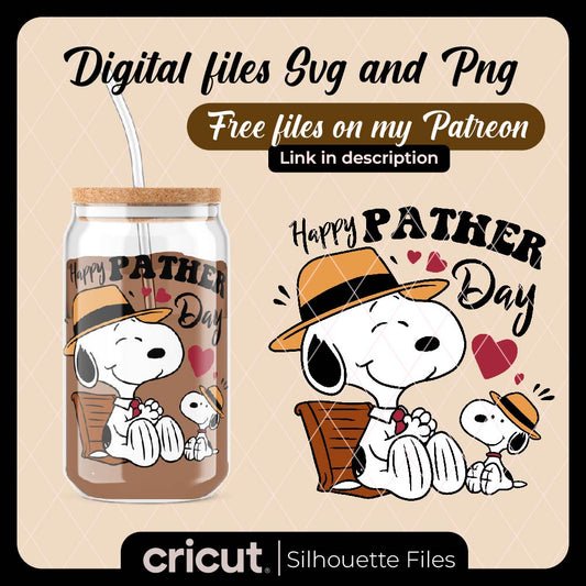 Diseño SVG para Cricut - Snoopy svg, snoopy happy father day svg, perfect for cricut and cameo, for libbey and tshirts - MenteczSVG