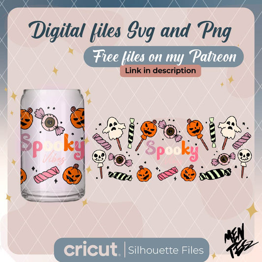 Diseño SVG para Cricut - Spooky vibes svg, Happy Halloween png, spooky svg, murcielagos svg, ghosts svg, ghosts png - MenteczSVG