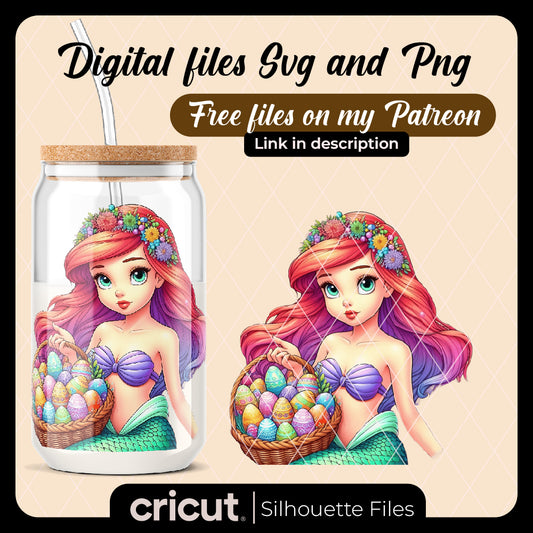 Diseño SVG para Cricut - la sirenita png, Ariel Easter svg, Ariel svg, Easter svg, The Little Mermaid svg - MenteczSVG - MenteczSVG
