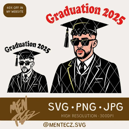 Diseño SVG para Cricut - Bad Bunny Grad SVG Design | bad bunny graduation, bad bunny gifts, puerto rico - MenteczSVG
