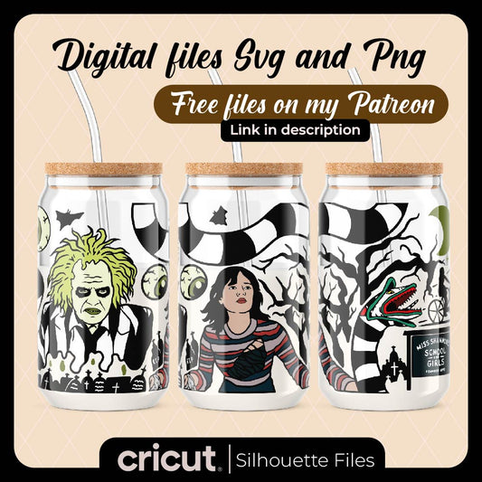 Diseño SVG para Cricut - Beetlejuice Beetlejuice SVG , wraps for libbey in cricut, Exclusive design for my subscribers - MenteczSVG
