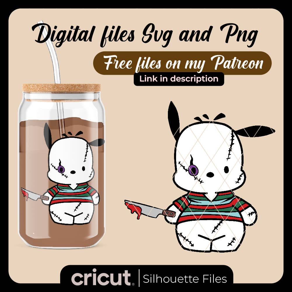 pochacco chucky svg, halloween svg, sanrio halloween svg, hello kitty svg