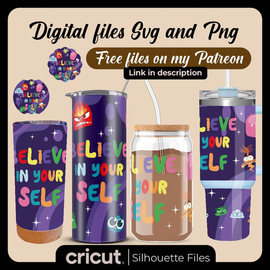 Diseño SVG para Cricut - inside out 2 svg and png, wrap tumbler 40oz, 20oz, 17oz, wraps for libbey 16oz, stanley toppers - MenteczSVG