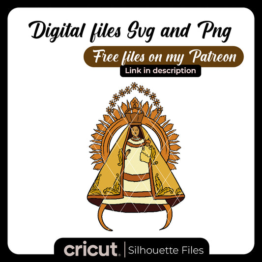 Diseño SVG para Cricut - Virgen de la caridad del cobre svg, png, virgen svg, religion svg - MenteczSVG