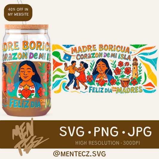 Diseño SVG para Cricut - Puerto Rican Mothers' Day PNG Design for T-Shirt – wrap png, Mom Sublimation Graphic – Instant Download - MenteczSVG