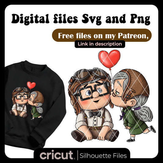 Diseño SVG para Cricut - Ellie and Carl valentine's day PNG , Up Movie PNG, My Greatest Adventure Png, Carl Png, Her Carl His Ellie, Carl And Ellie Adventure Is Out, Valentine - MenteczSVG