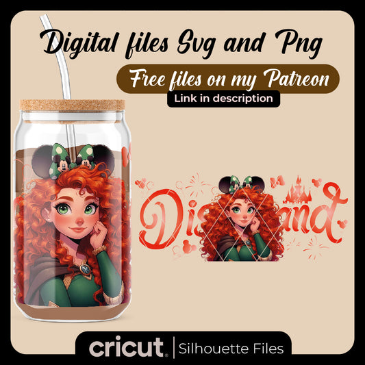 Princess Can Glass Wrap Png, 16oz Libbey Can Glass, Princess Tumbler, Can Glass Wrap, Cartoon Can Glass Png, Png file