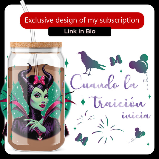 Disney villains Wrap Png, halloween png, 16oz Libbey Can Glass, Princess Tumbler, Can Glass Wrap