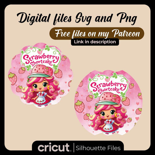 Diseño SVG para Cricut - Stanley Toppers strawberry shortcake png - MenteczSVG