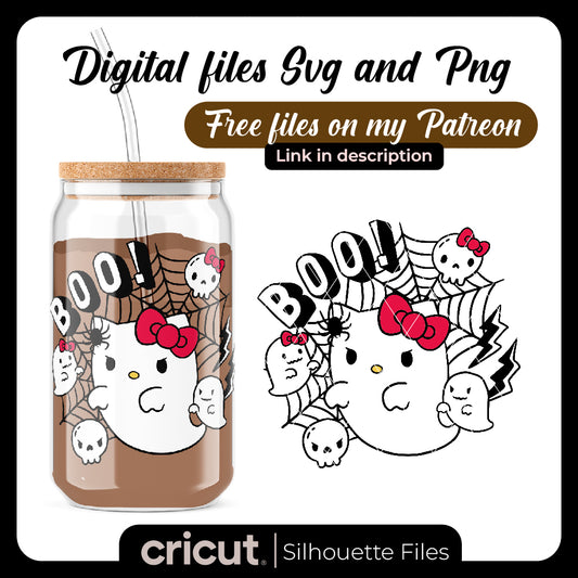 Diseño SVG para Cricut - Hello Kitty Ghost Halloween SVG, Cut File Cricut, Silhouette, halloween svg - MenteczSVG