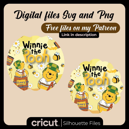 Diseño SVG para Cricut - Stanley Toppers winnie the pooh - MenteczSVG