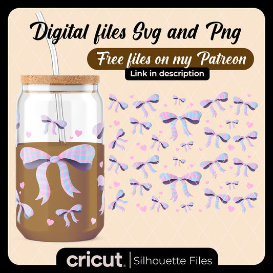 Diseño SVG para Cricut - Hair bow coquette wrap png, wrap for libbey , wrap for DTF - MenteczSVG