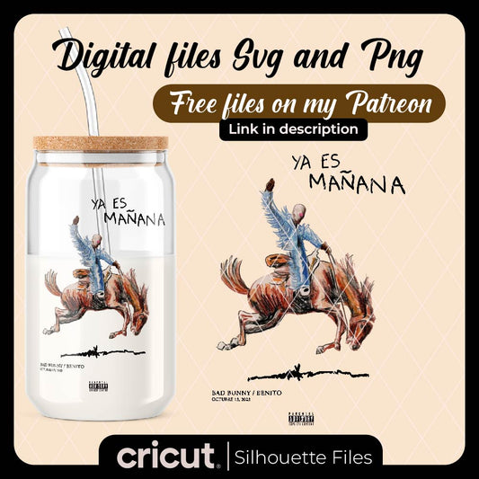 Diseño SVG para Cricut - YA ES MAÑANA png, Bad Bunny Nadie Sabe Lo Que Va a Pasar Mañana Png, new album bad bunny png, portada de bad bunny png - MenteczSVG