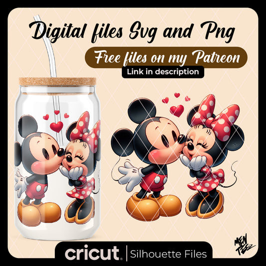 Diseño SVG para Cricut - Mickey and Minnie Valentine PNG File, valentine png - MenteczSVG
