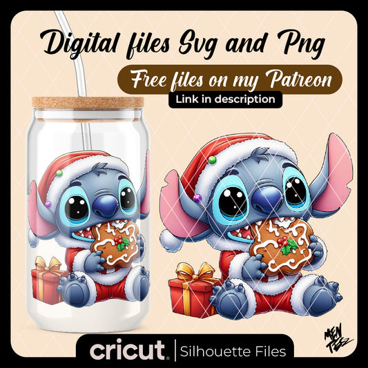 Diseño SVG para Cricut - Baby stitch PNG, santa stitch png, christmas png, ONLY PNG - MenteczSVG