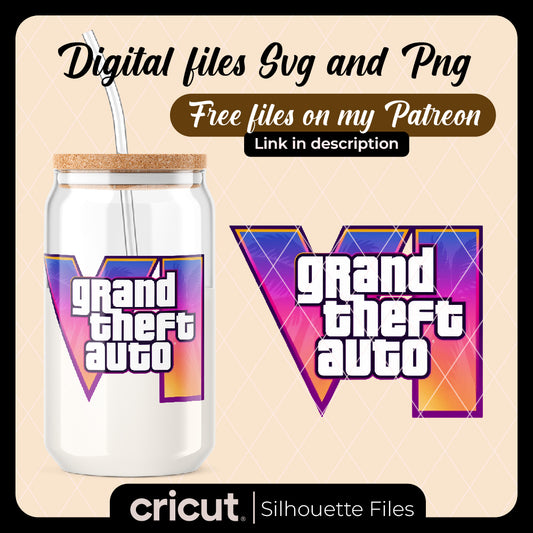 Diseño SVG para Cricut - GTA 6 PNG, Grand Theft Auto VI, rockstargames - MenteczSVG