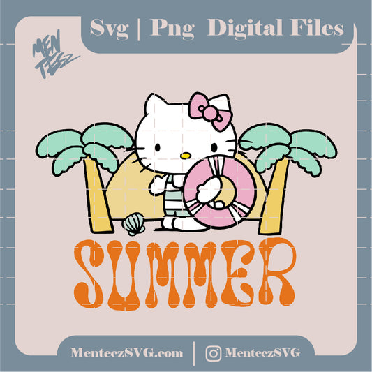 Hello kitty summer svg, jpg and png, summer svg