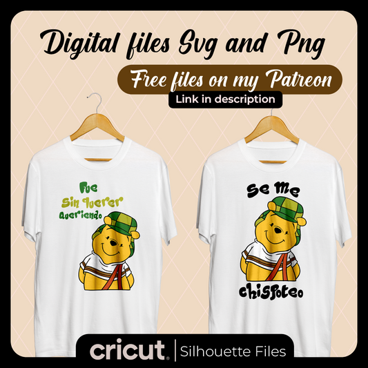 Diseño SVG para Cricut - winnie the pooh chavo svg, PNG, for tshirt, perfect for cricut and cameo - MenteczSVG