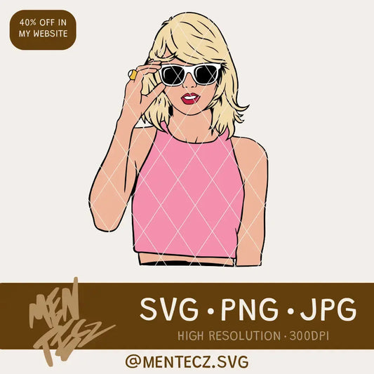 Diseño SVG para Cricut - Taylor Swift Pop Art SVG – Cricut & Silhouette Digital Download - MenteczSVG