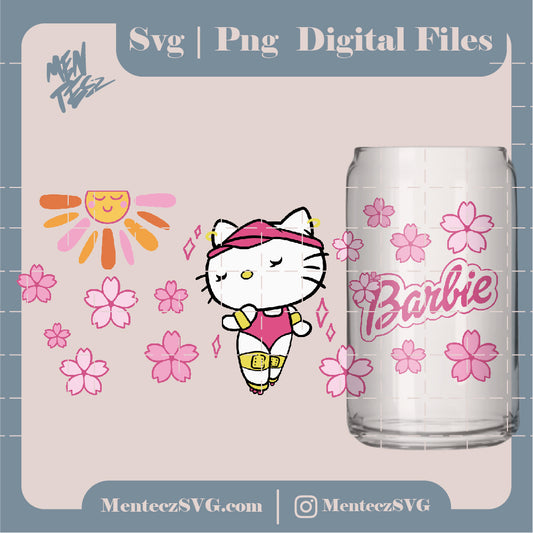 Diseño SVG para Cricut - Hello kitty Barbie wraps svg, Wraps libbey svg, Barbie svg - MenteczSVG