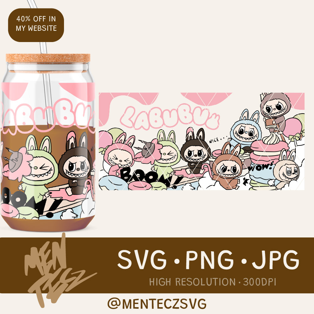 Labubu wrap svg, libbey svg, wrap perfect for cricut and cameo, dtf , digital