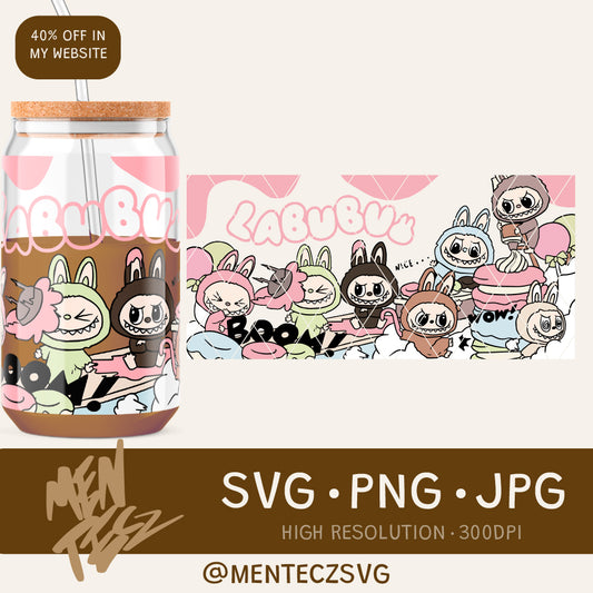 Diseño SVG para Cricut - Labubu wrap svg, libbey svg, wrap perfect for cricut and cameo, dtf , digital - MenteczSVG