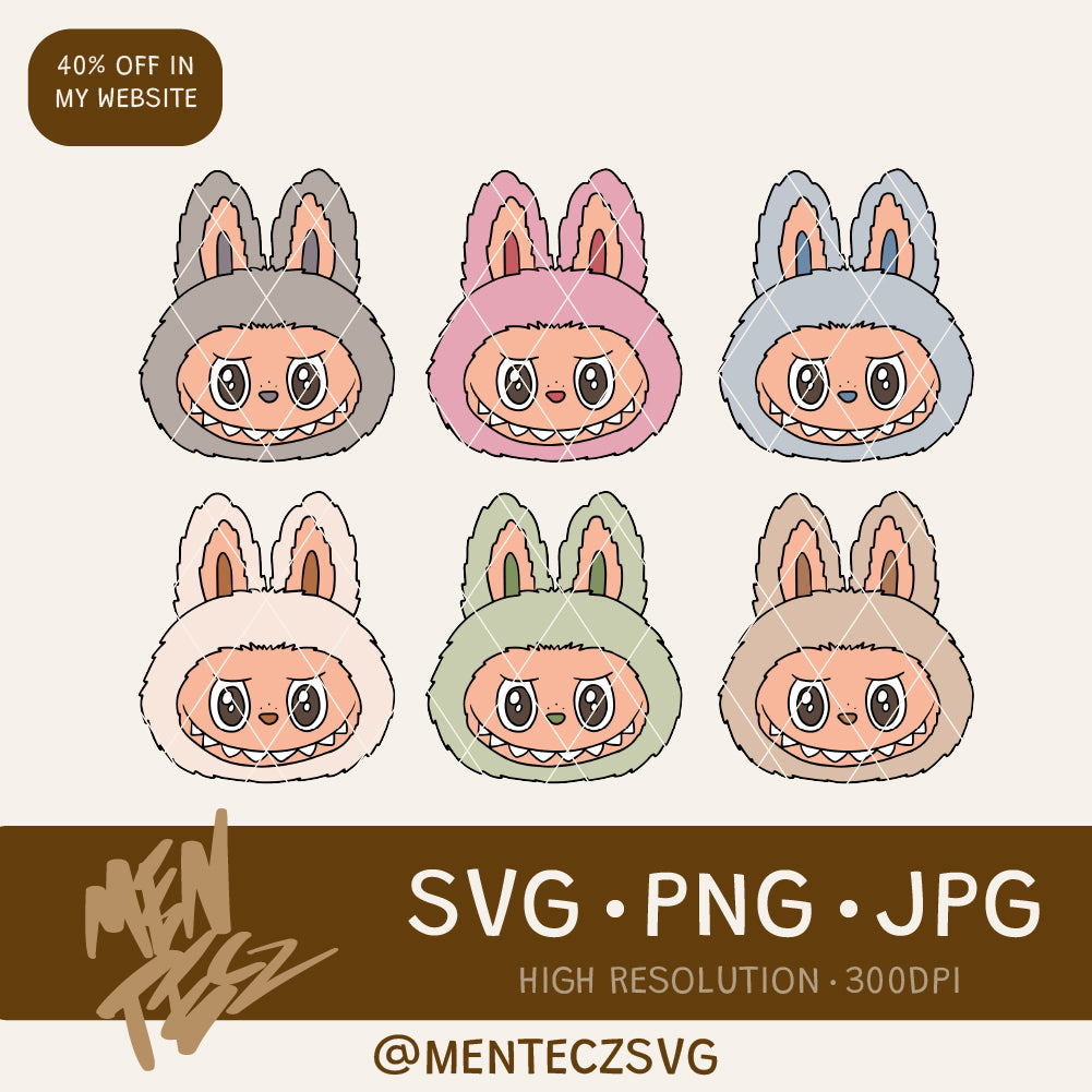 Labubu Designs PNG, Vector Digital File for Cricut, Laser Cut La bubu SVG, T Shirt Sublimation, Instant Download Labubu Character Bundle