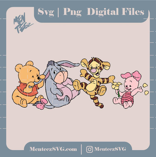 Diseño SVG para Cricut - Winnie the pooh characters svg, png, jpg, winnie pooh svg, png, wraps svg - MenteczSVG