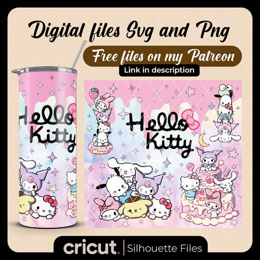 Imagen secundaria de Hello kitty wrap png, tumbler 20oz and 40oz, Libbey wraps png - MenteczSVG