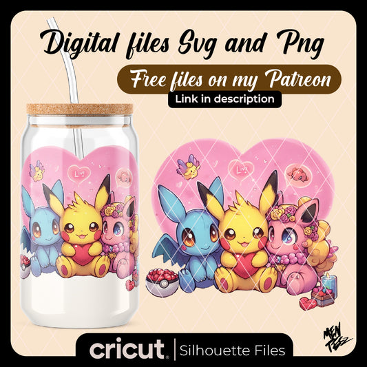 Diseño SVG para Cricut - Pokemon Valentine's Day ,Character PNG JPG, Pokemon png - MenteczSVG