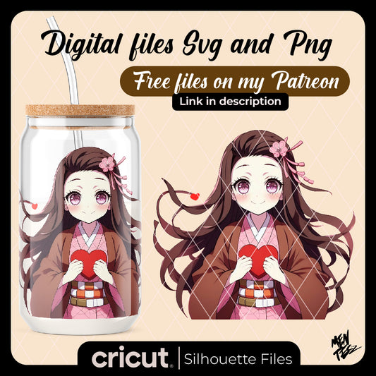 Diseño SVG para Cricut - Nezuko Kamado valentine png, Nezuko png, Kamado png, valentine png - MenteczSVG