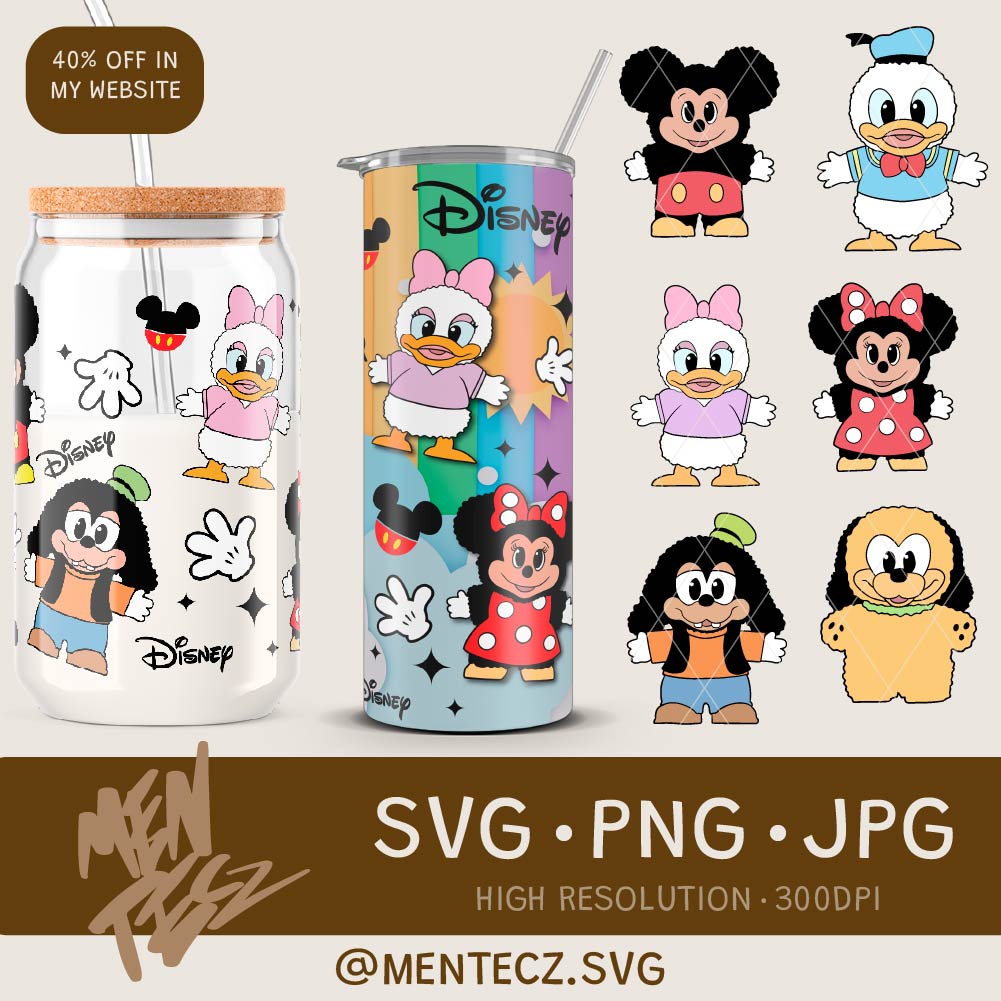 Stuffed character Daisy svg, Donald, duck, Minnie, Mickey Mouse, goofy, Pluto, store, disneyland, Disneyworld, keychain, SVG, clip art