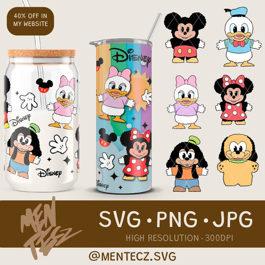 Diseño SVG para Cricut - Stuffed character Daisy svg, Donald, duck, Minnie, Mickey Mouse, goofy, Pluto, store, disneyland, Disneyworld, keychain, SVG, clip art - MenteczSVG
