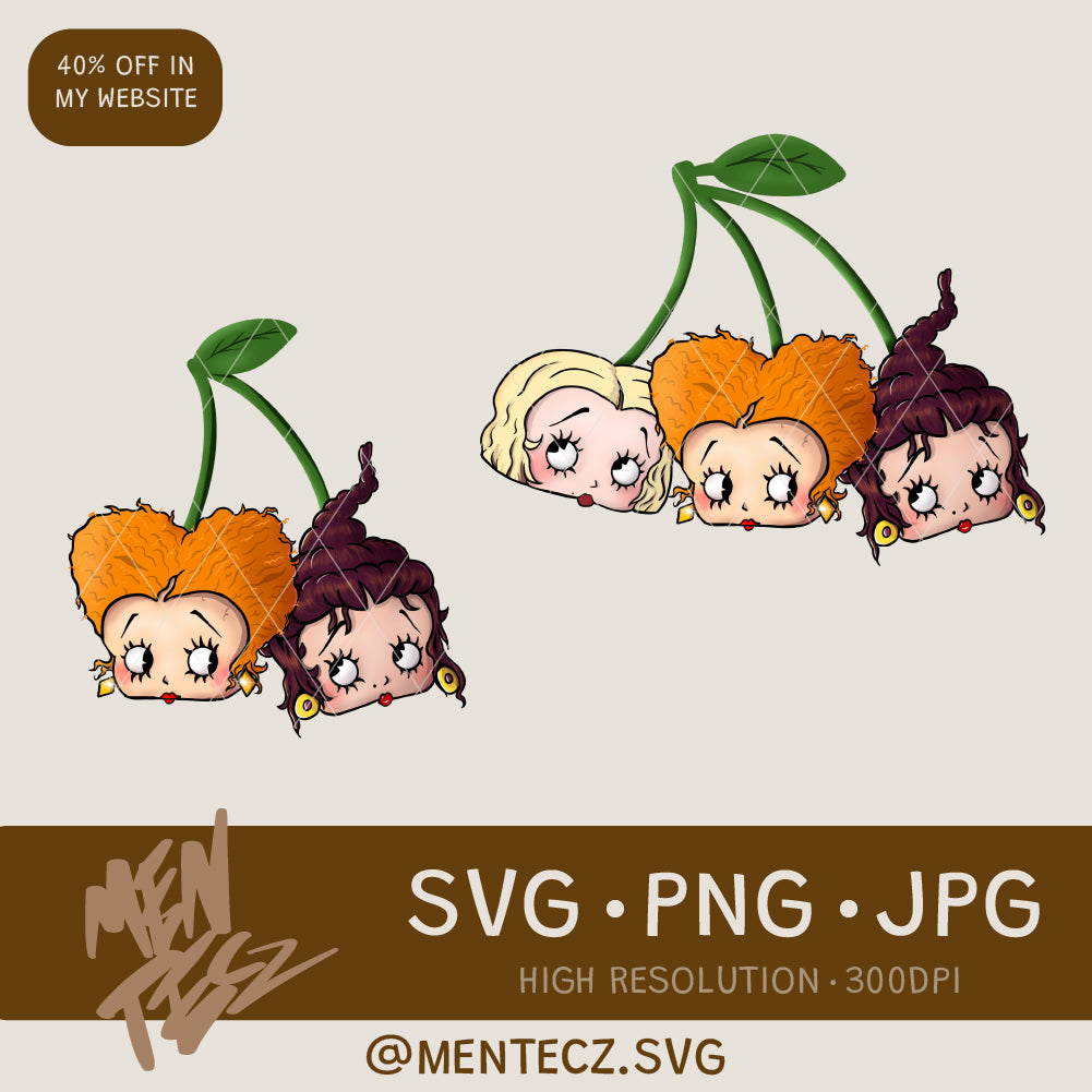 Hocus pocus + Betty loop, Halloween 16oz Glass Can Wrap PNG – | Digital Download for Crafters