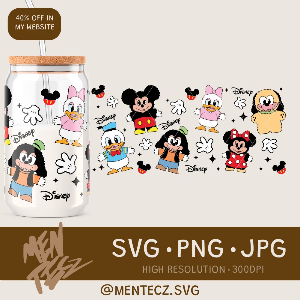 Mickey mouse wrap svg, Donald, duck, Minnie, Mickey Mouse, goofy, Pluto, png cricut