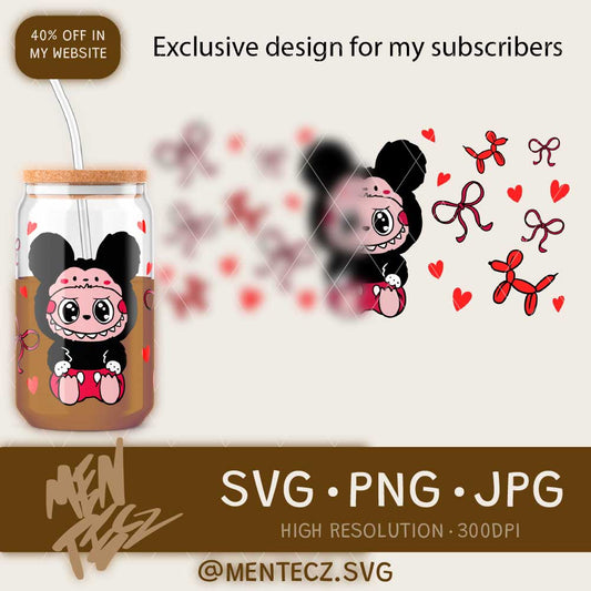 Diseño SVG para Cricut - Labubu mickey mouse svg, wrap libbey 16oz ,svg, png, jpg - MenteczSVG