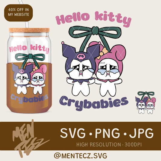 Diseño SVG para Cricut - Crybabies Hello kitty svg, png, perfect for cricut, cameo - MenteczSVG