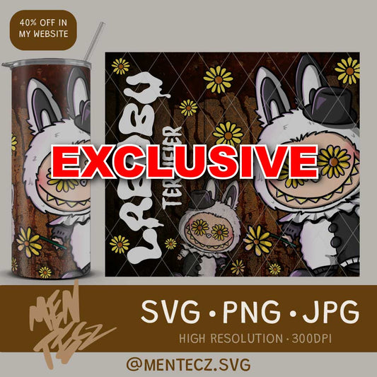 Terrifier Labubu SVG PNG – 20oz Tumbler Wrap, Libbey 16oz Wrap & T-Shirt Design | Exclusive for USA Crafters