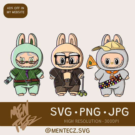 Labubu Up png, carl, Russell, Ellie, Dug, Desing for cricut, cameo MenteczSVG