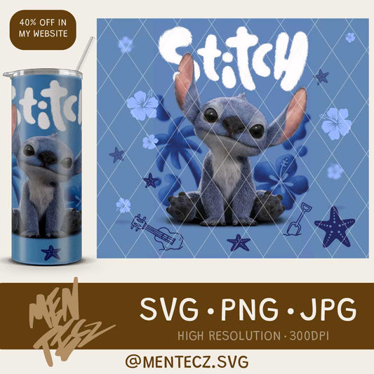 Diseño SVG para Cricut - Lilo stitch tumbler 20oz, wrap perfect, movie 2025 - MenteczSVG