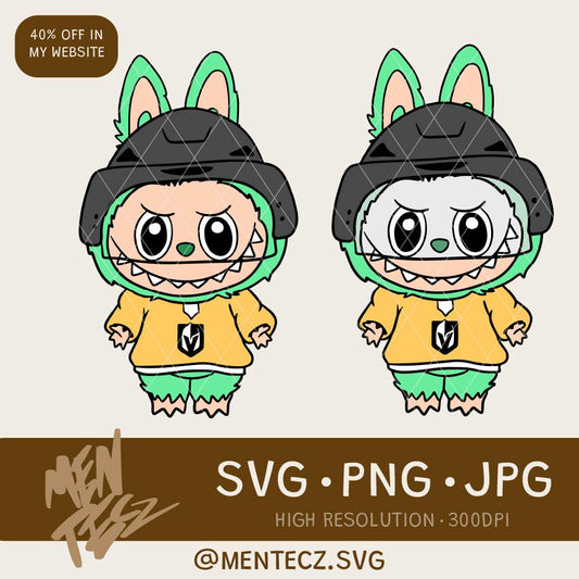 Diseño SVG para Cricut - Labubu Golden Knights svg, png, hockey svg, ice, - MenteczSVG
