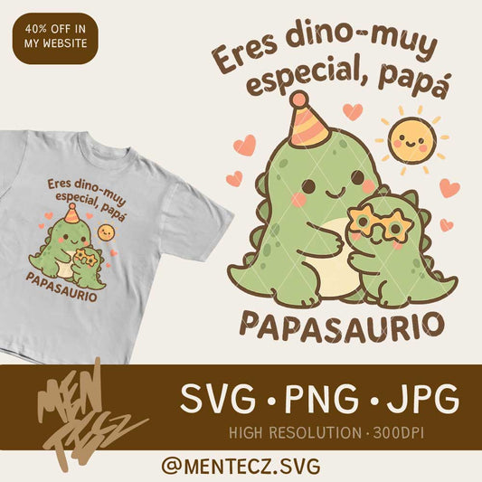 Papasaurus Father's Day Mug – Cute Kawaii Dinosaur Dad & Baby Gift – You Are Dino-Mite, Dad – Cute Dad Gift from Kids MenteczSVG