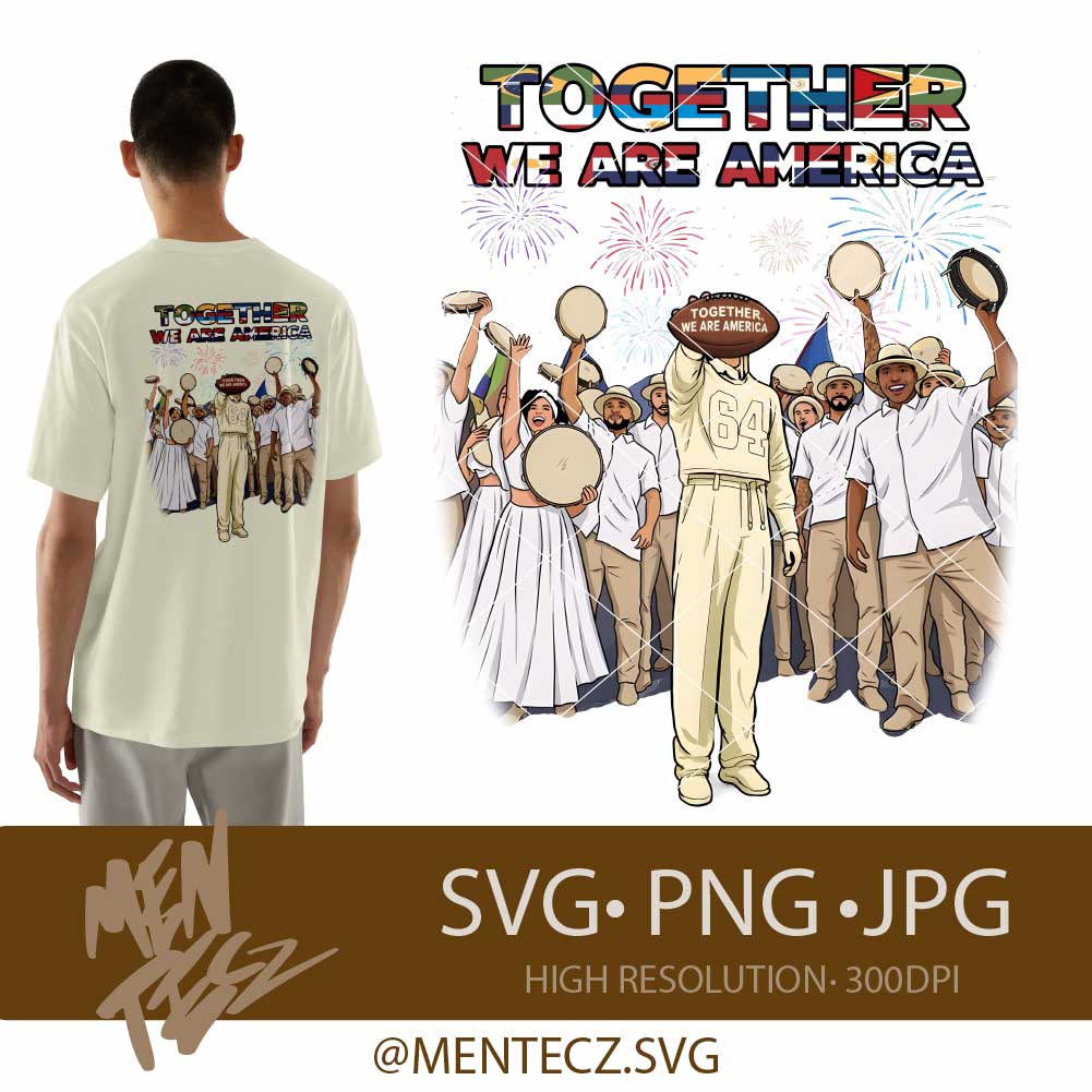 Bad Bunny Super Bowl SVG PNG | Together We Are America | Latino Pride Design | Cricut & Silhouette Cut File